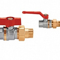 065B8204 Кран шаровый латунный с накидной гайкой и ниппелем Danfoss BVR-F Ду=20