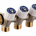 1135957 USYSTEMS коллектор SH 1" с вентилями НР/ВР 3x3/4"НР Евроконус, ц/ц 50мм '3И